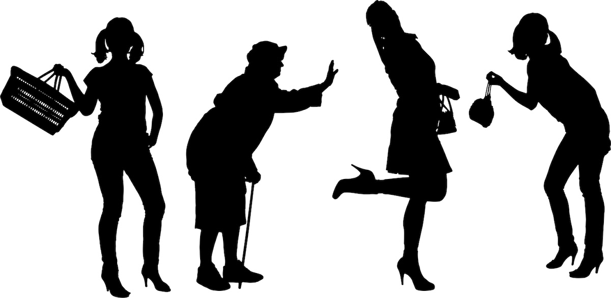 Silhouette von 4 Figuren schwarz-weiß